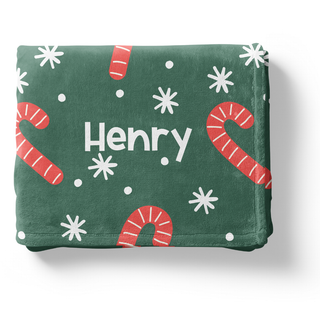 Candy Cane Delight - Personalized Blanket