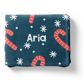 Candy Cane Delight - Personalized Blanket