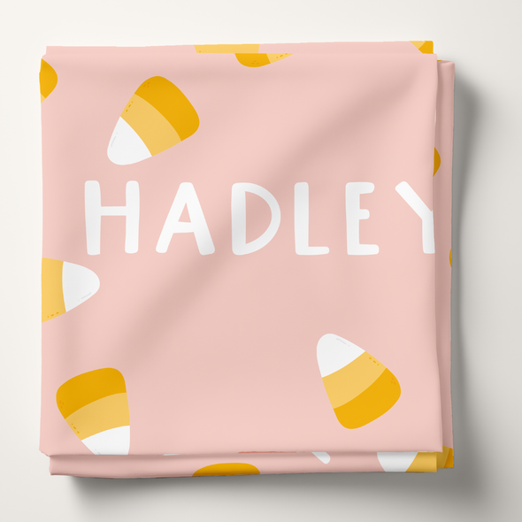 Candy Corn Personalized - Personalized Swaddle Blanket