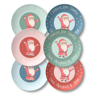 Cookies for Brown Santa Retro - Personalized Plate