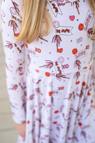 Valentine's Flag | Long Sleeve Twirl Dress