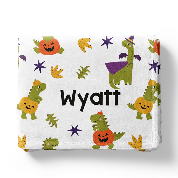 Dino Halloween - Personalized Blanket