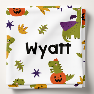 Dino Halloween - Personalized Swaddle Blanket