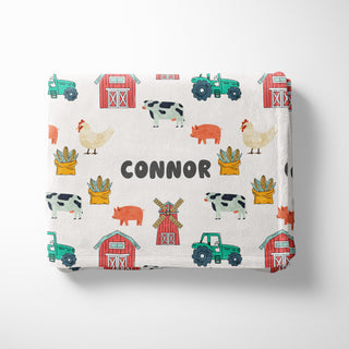 Custom Farm Blanket with Personalized Name and Cozy Design
