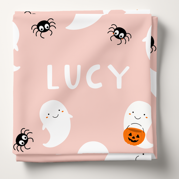 Ghost and Spiders Personalized - Personalized Swaddle Blanket