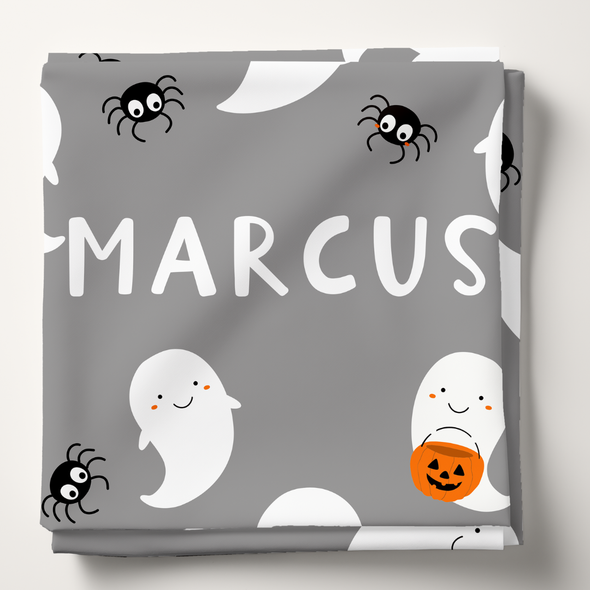 Ghost and Spiders Personalized - Personalized Swaddle Blanket