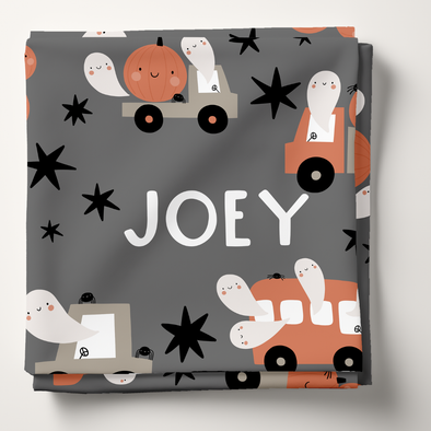 Ghostly Cars - Personalized Swaddle Blanket