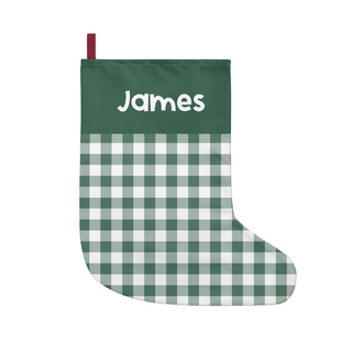 Green Plaid - Personalized Stockings