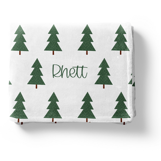 Green Trees Personalized - Personalized Blanket