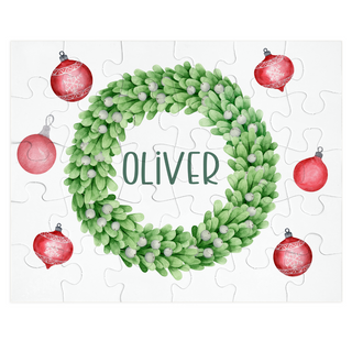 Green Wreaths - Personalized Puzzle