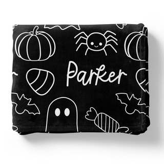 Halloween Doodles - Personalized Blanket