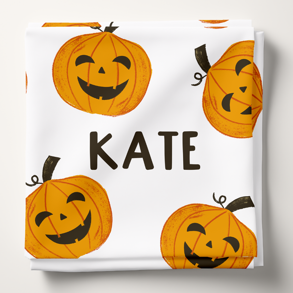 Happy Pumpkins - Personalized Swaddle Blanket