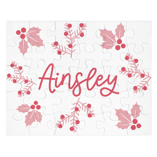 Holly Pink and Jolly - Personalized Puzzle