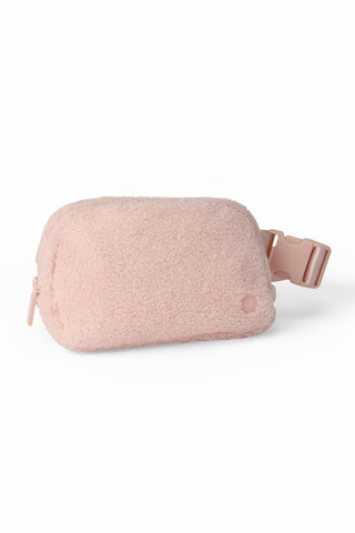 Light Pink Fleece Belt Bag