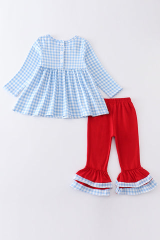 Santa milk cookies applique girl set