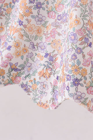 Purple Floral Smocked Dress