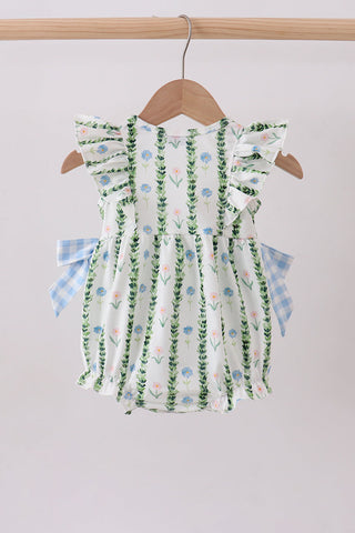 Green Floral Ruffle Bubble