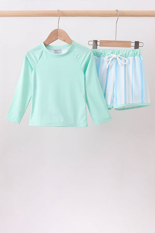Blue stripe 2pc swimsuit