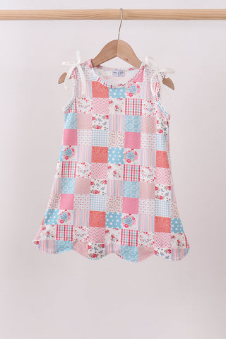 Pink floral patchwork dress