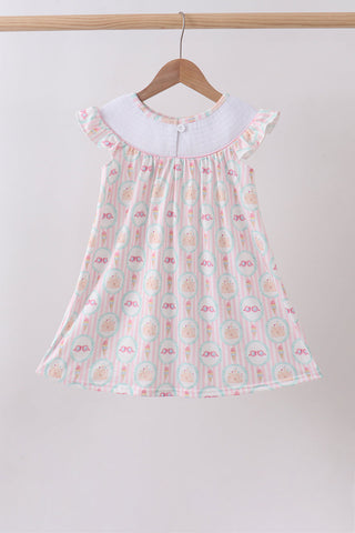 Castle ice cream smocked ruffle dress