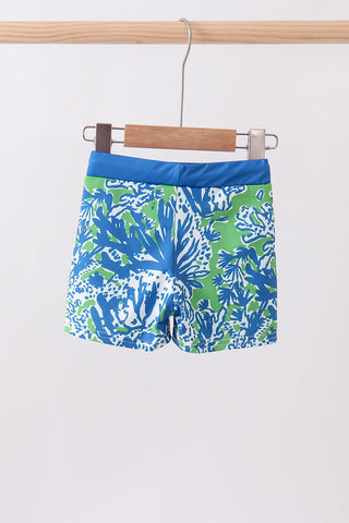 Ocean garden splash swim trunks