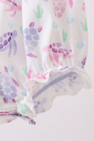 Purple Sea Turtle Smocked Bubble