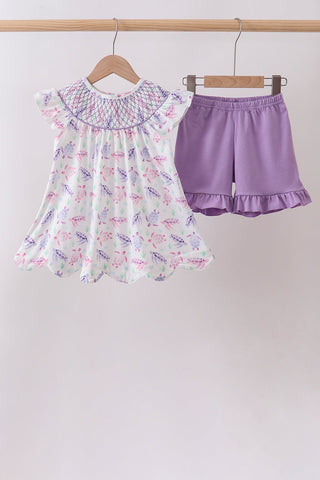Purple Sea Turtle Smocked Set