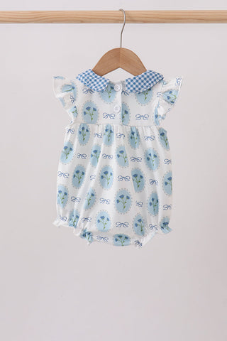 Blue Retro Floral Bubble