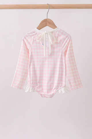 Pink Plaid UPF Rashguard