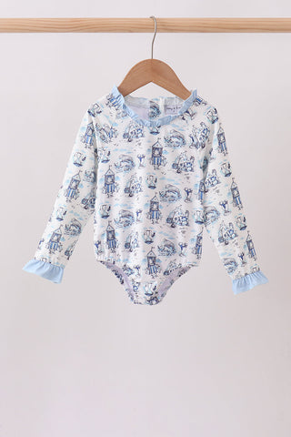Blue Beach UPF Rashguard