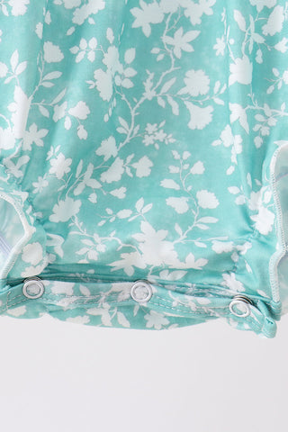 Sage Floral Smocked Bubble