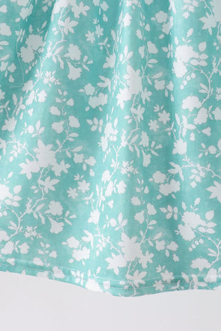 Sage Floral Smocked Dress