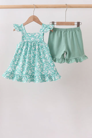 Sage Floral Smocked Set