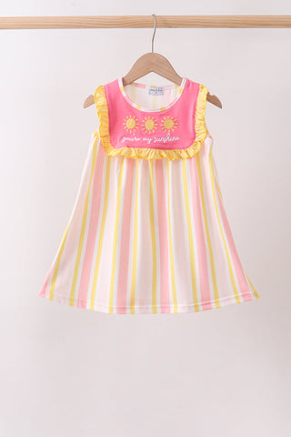 You're my sunshine embroidery Stripe Dress