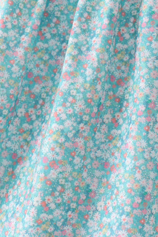 Green Floral Smocked Dress