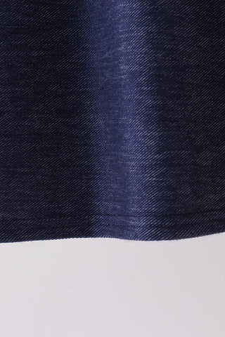 Navy Apple Applique Denim Dress