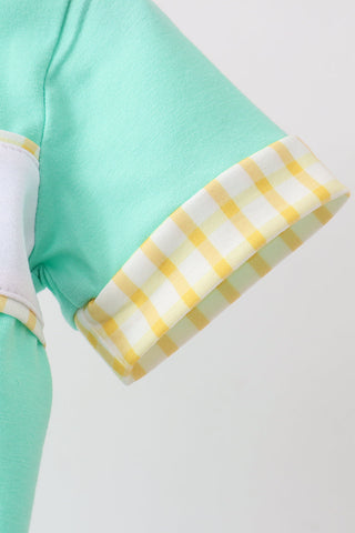 Mint Honey Bear Embroidered Romper