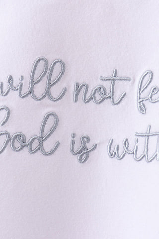 Blue Faith Quote Embroidered Shorts Set