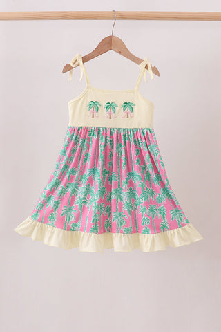Palm Tree Embroidered Dress