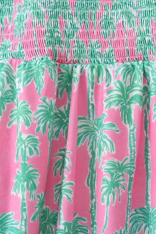 Palm Tree Smocked Women Dress