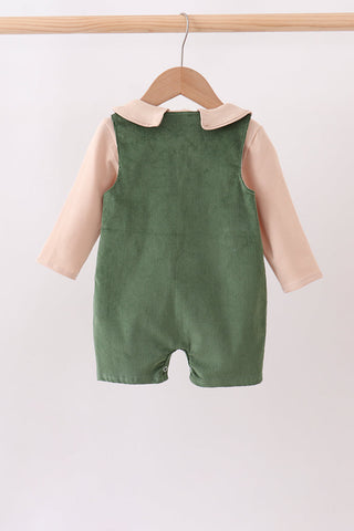 Green Corduroy Jon Jon Set