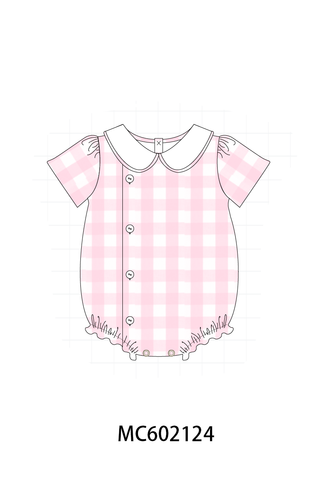 Pink gingham button bubble