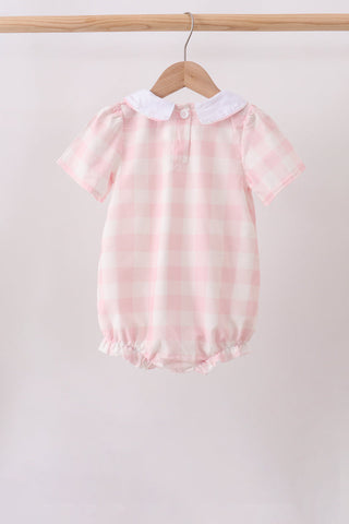 Pink gingham button bubble