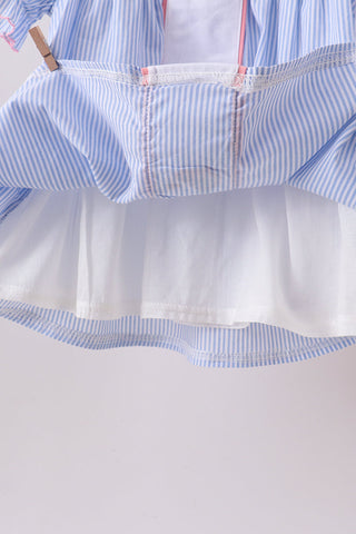 Blue Whale Smocked Seersucker Shorts Set