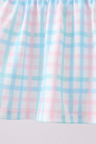 Pink Crocodile Smocked Gingham Bloomer Set