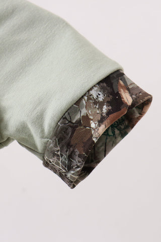 Sage Hunting Embroidered Romper