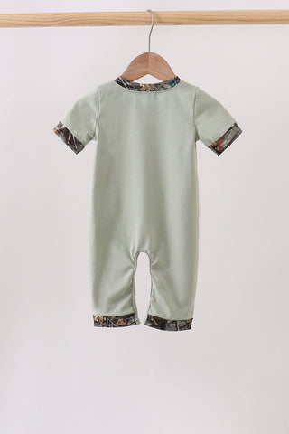 Sage Hunting Embroidered Romper
