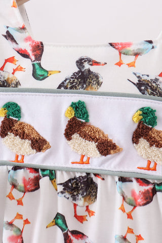 Sage Mallard French Knot Ruffle Bubble