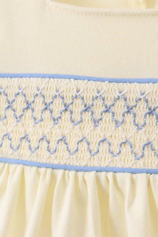Cream smocked bloomer set