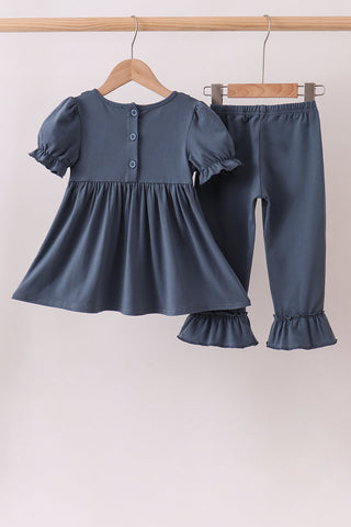 Garden Rose Smocked Ruffle Pants Set